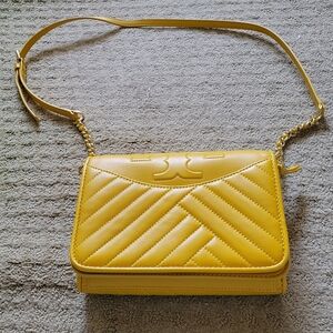Tory Burch yellow crossbody purse